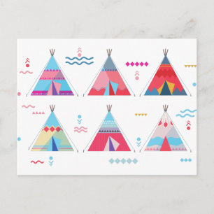 Cartão Postal tipi rosa