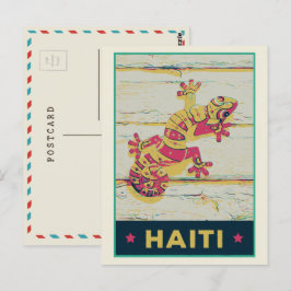 Cartão postal típico da lagartixa do Haiti
