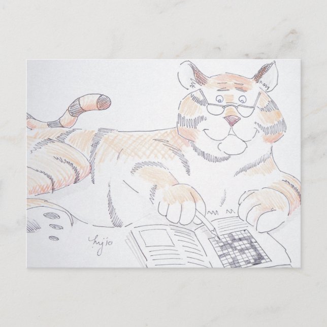 Cartão Postal Tipo de gato, 5 letras... (Frente)