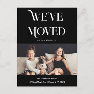 Cartão Postal Tipo de na moda, Movemos Uma Nova Foto De Endereço