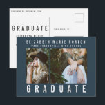 Cartão Postal Tipo graduação multifoto moderna azul e branco<br><div class="desc">Cartão-postal de graduação moderno,  gráfico,  multifoto azul e branco,  parte de uma coleção.</div>