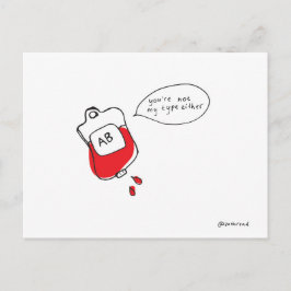 cartão postal tipo sanguíneo