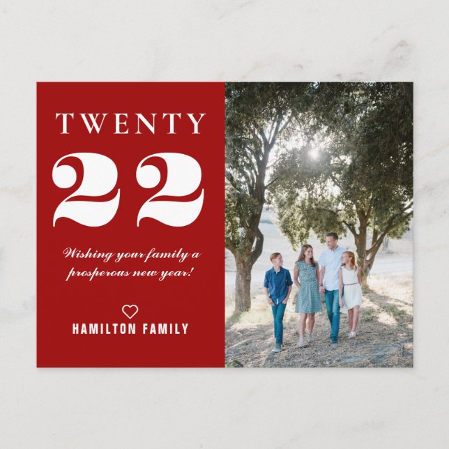 Cartão Postal Tipografia 222 Foto de Ano Novo (Frente)