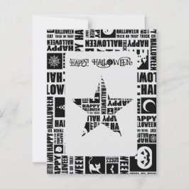 Cartão Postal Tipografia branca Legal e personalizada do Hallowe
