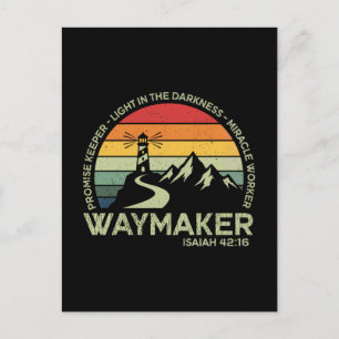 Cartão Postal Tipografia Cristã Bíblica Waymaker Inspiradora
