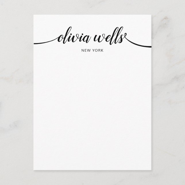 Cartão Postal Tipografia da caligrafia (Frente)