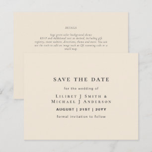 Cartão Postal Tipografia de Casamento Moderna Creme Magnólia