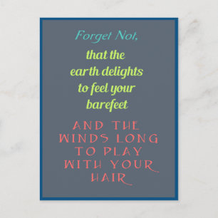 Cartão Postal Tipografia de Citação Inspiradora