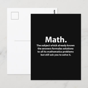 Cartão Postal Tipografia de Matemática Matemática Divertida