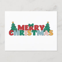 Tipografia de Natal Feliz Árvore de Pinheiros Deco