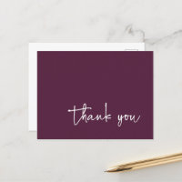 Tipografia de Roteiro Casual Plum Obrigado