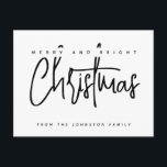 Cartão Postal tipografia de roteiro moderna Feliz Natal<br><div class="desc">cartão postal tipografia de roteiro moderna Feliz Natal</div>