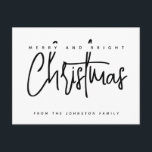 Cartão Postal tipografia de roteiro moderna Feliz Natal<br><div class="desc">cartão postal tipografia de roteiro moderna Feliz Natal</div>