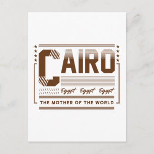 Cartão Postal Tipografia do Cairo Egito Gráfico Design Moderno