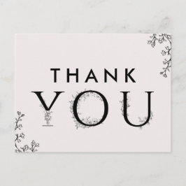 Cartão Postal Tipografia Floral Obrigado