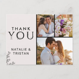 Cartão Postal Tipografia Floral Obrigado Foto