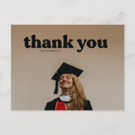 Cartão Postal Tipografia Moderna Agradecimento de Graduação Pret
