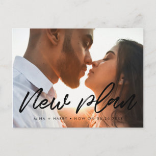 Cartão Postal Tipografia moderna Plano de casamento novo