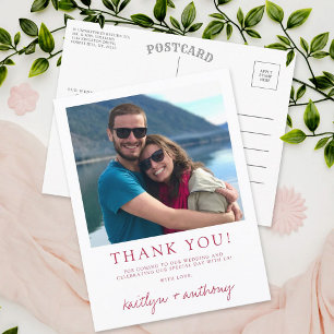 Cartão Postal Tipografia Moderna Viva Magenta Foto Minimalista