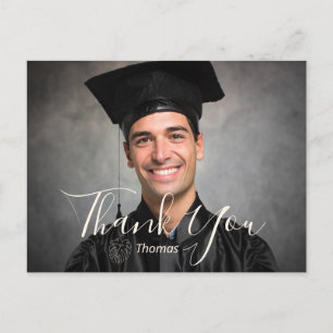 Cartão Postal Tipografia Tendência Graduação Obrigado