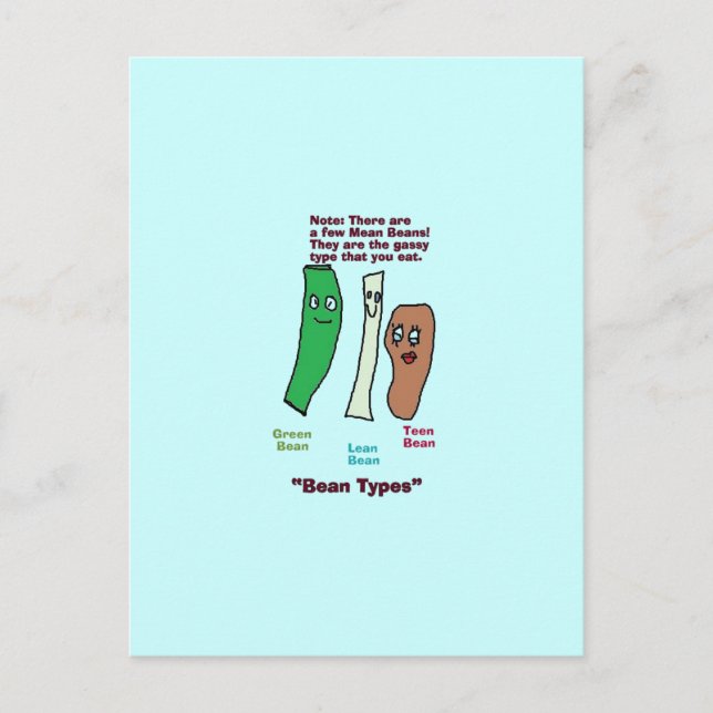 Cartão Postal tipos de feijão Cartão-postal (Frente)