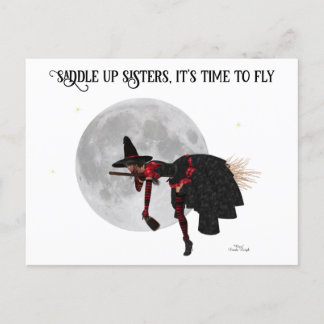 Cartão Postal Tipsy Witry Sobre Cartão-Postal De Broom Voador