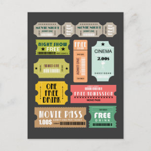 Cartão Postal Tíquetes de Admissão de Filme