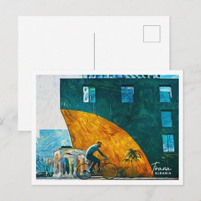 Cartão Postal Tirana Albânia Linda Paisagem Petrolífera (Frente/Verso)