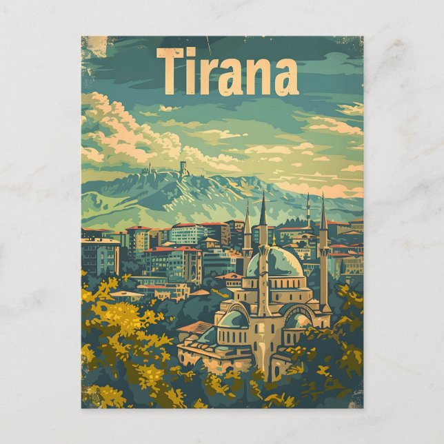 Cartão Postal Tirana Vintage (Frente)