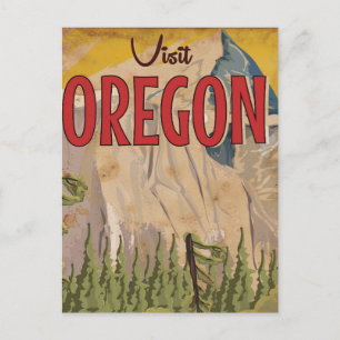 Cartão Postal Tire uma folga - Oregon pôster de viagem vintage.