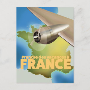 Cartão Postal Tire uma viagem para o pôster de viagem da França