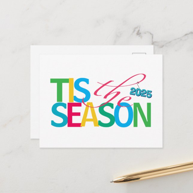 Cartão Postal Tis the Season Holiday Postcard (Frente/Verso In Situ)