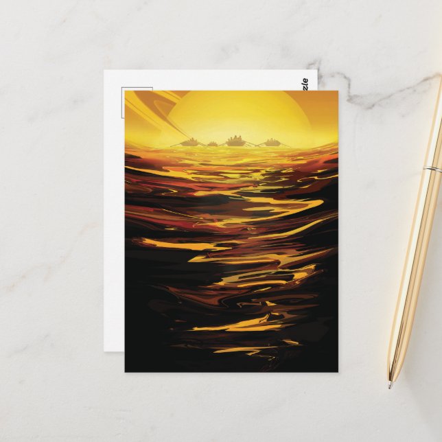 Cartão Postal Titã maior lua do planeta Saturno (Frente/Verso In Situ)