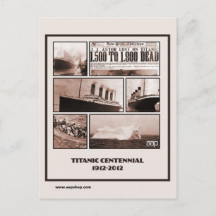 Cartão Postal Titanic Centennial Memorial 1912-2012