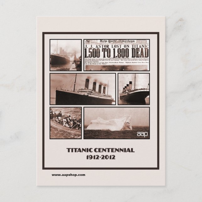 Cartão Postal Titanic Centennial Memorial 1912-2012 (Frente)