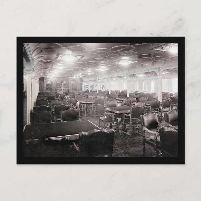 Cartão Postal Titanic da sala de jantar principal (Frente)