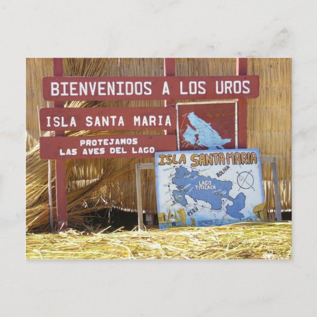 Cartão Postal titicaca los uros (Frente)