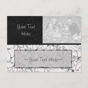 Cartão Postal Titular de Foto de Rolagem Preta e Branca