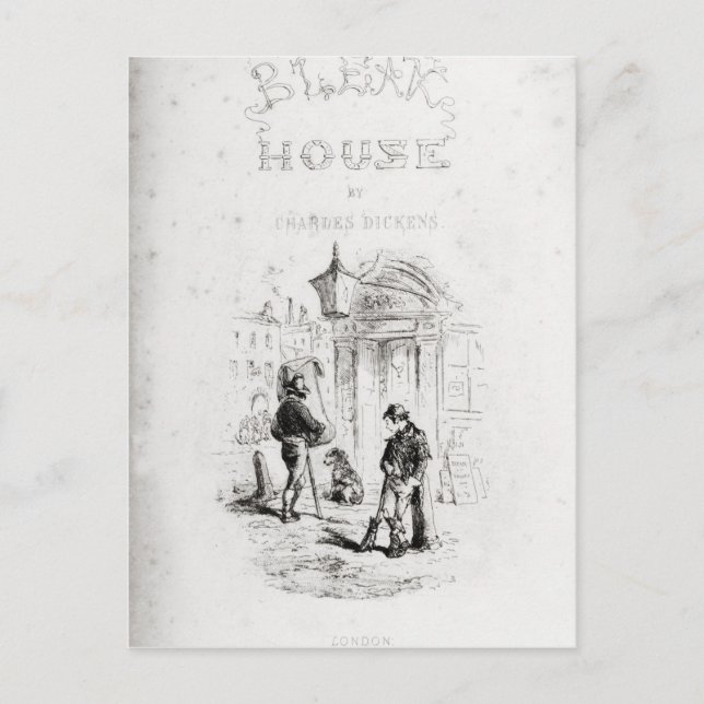 Cartão Postal Título da página 'Bleak House' (Frente)