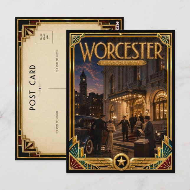 Cartão Postal Título do Produto Worcester Massachusetts Arte Ant (Frente/Verso)