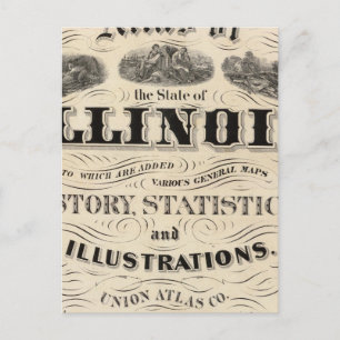 Cartão Postal Título Page Atlas do Estado de Illinois