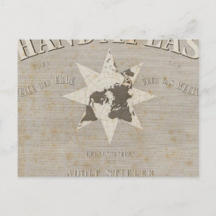 Cartão Postal Título Página Atlas de Mão de Partes da Terra