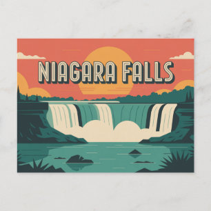 Cartão Postal Título: Pôr do Sol nas Cataratas do Niágara