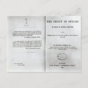 Cartão Postal Título "Sobre a Origem das Espécies"