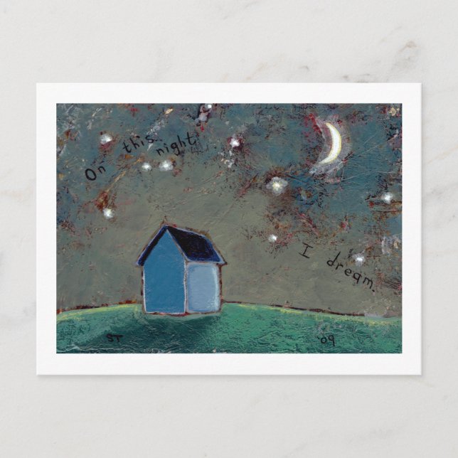 Cartão Postal Título:  Tiny Art #593 - Sonho de casa da Lua das  (Frente)