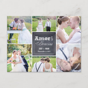 Cartão Postal Tiza boda colage le agradece las postales