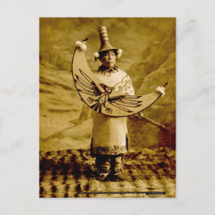 Cartão Postal Tlingit Indian Skagway Alaska Vintage