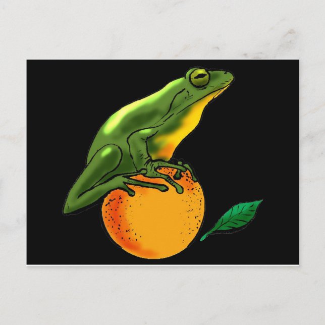 Cartão Postal Toad verde e laranja (Frente)