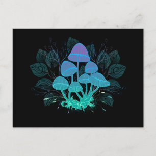 Cartão Postal Toadstools em arbustos