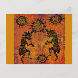 Cartão Postal Toalha de Cozinha com Arte Kokopelli